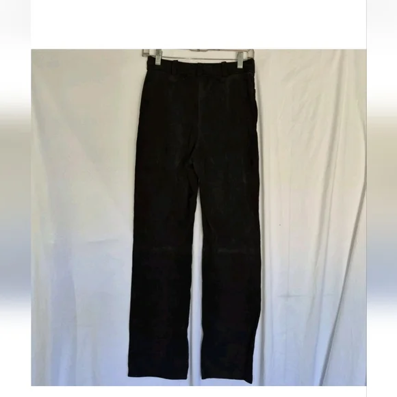 Vintage Y2K 90s Bebe Black 100% Leather Suede Pants US 6